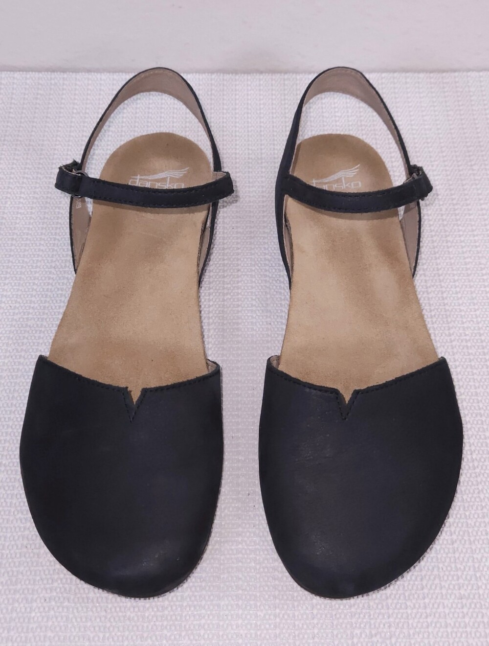 DANSKO Rowan Slingback Mary Jane Sandals Black Nubuck Flats EU 43 - Picture 5 of 9